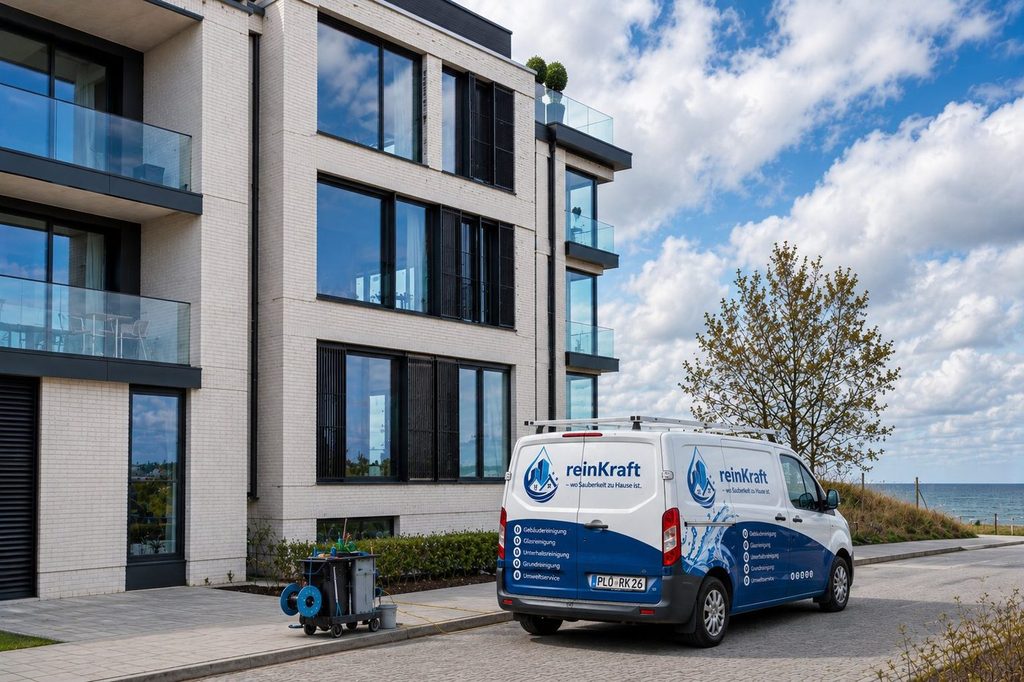 Firmenfahrzeug der Gebäudereinigung ReinKraft in Preetz, Kiel und Ahrensburg